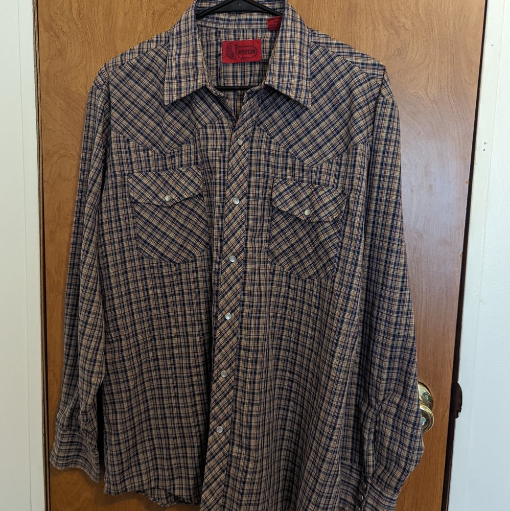 Western pearl‎ snap front button up shirt